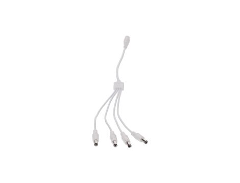 Rozgałęźnik DC 5.5X2.1 4W-1G biały 32cm 22/20awg