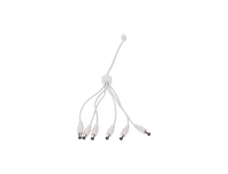 Rozgałęźnik DC 5.5X2.1 6W-1G biały 32cm 22/20awg