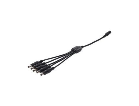 Rozgałęźnik DC 5.5X2.1 5W-1G czarny 24cm 22/20awg