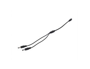 Rozgałęźnik DC 5.5X2.1 2W-1G czarny 31cm 22/20awg