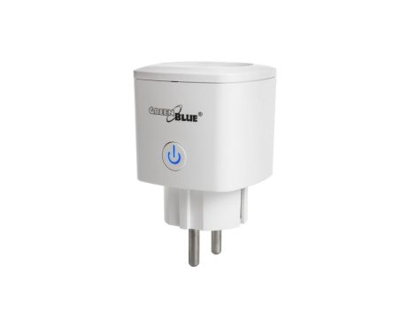 Zdalnie sterowane gniazdko WiFi GreenBlue, Android/iOS/Alexa/Google Home, zuż. energii, timer, max 3680W, typ F, GB720 F