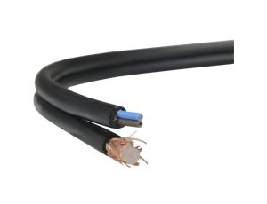 Przewód koncentryczny zewnętrzny do kamer XAP RG59 z zasilaniem 2x0,5 75ohm CCTV 0,59/3,7/6,0 Satec /400m/