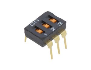 Przełącznik DIP-SWITCH Ilość sekcji 3 ON-OFF 0,025A/24VDC A6T3102
