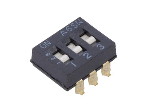 Przełącznik DIP-SWITCH Ilość sekcji 3 ON-OFF 0,025A/24VDC A6SN3101