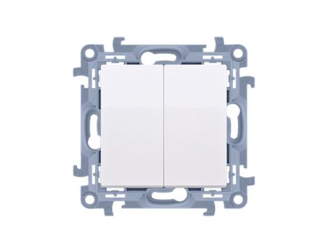 Simon 10 Łącznik schodowy podwójny bez piktogramu (moduł) 10AX, 250V~, zaciski śrubowe biały CW6/2.01/X/11