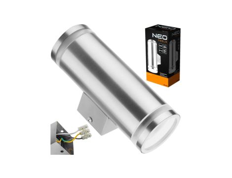 Lampa elewacyjna zewnętrzna podwójna silver 230V LED 2 x 35W IP44 NEO 99-083