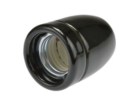 Oprawka żarówki E27 ceramiczna czarna