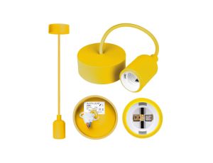 Lampa wisząca zwis sufitowy E27 silikonowa żółta