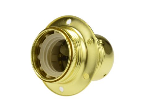 Oprawka żarówki E27 z kołnierzem mosiądz