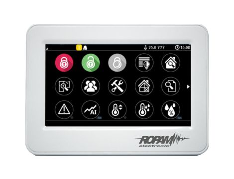 Panel dotykowy, 4,3” TFT LCD, rezystancyjny, montaż na płaskim podłożu, złącza stałe, kolor biały