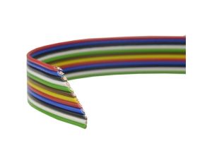 Przewód wstążkowy montażowy TLWY 12x0,22 150V kolorowy Technokabel /50m/