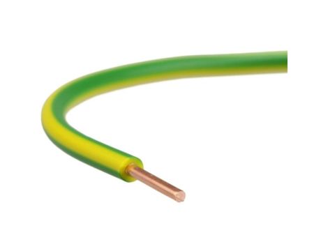 Przewód instalacyjny H07V-U / DY 0,5 750V żółto-zielony drut Elektrokabel /100m/
