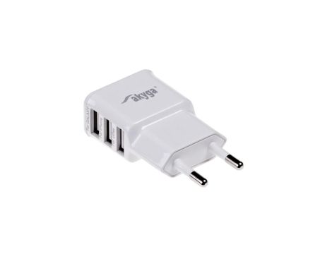 Ładowarka sieciowa Akyga AK-CH-05 15W 3x USB-A 5V / 3.1A biała