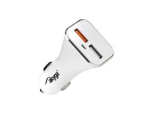 Ładowarka samochodowa 12/24V Akyga AK-CH-08 18W 2x USB-A Quick Charge 3.0 5-12V / 1.5-3A biała