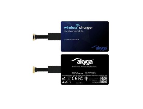 Odbiornik QI Akyga AK-QIR-01A micro USB prawy