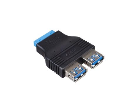 Adapter Akyga AK-CA-58 2x USB 3.0 A (f) / USB 19 pin (f)