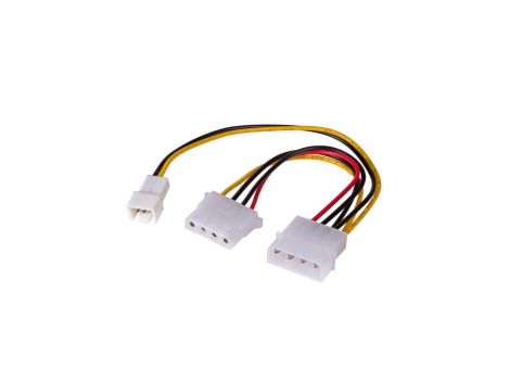 Adapter z kablem Akyga AK-CA-35 Molex (m) / 3 pin 12V (m) / Molex (f) 2x 15cm