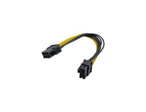 Adapter z kablem Akyga AK-CA-07 PCI-E 6 pin (m) / PCI-E 8 pin (f) 20cm