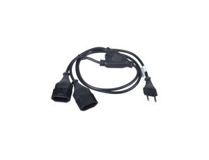 Kabel zasilający Y rozdzielacz Akyga AK-RD-05A CU 2x0.5mm Europlug Typ C / 2x CEE 7/16 1.2 m