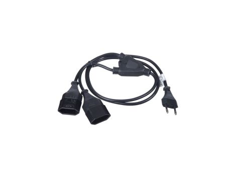 Kabel zasilający Y rozdzielacz Akyga AK-RD-05A CU 2x0.5mm Europlug Typ C / 2x CEE 7/16 1.2 m
