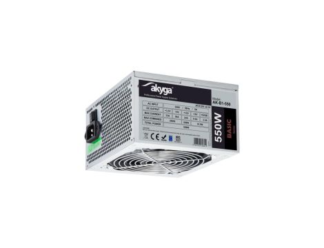 Zasilacz ATX 550W Akyga AK-B1-550 P4 PCI-E 6+2 pin 3x SATA 2x Molex PPFC FAN 12cm