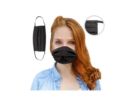 Maseczka ochrona bawełniana wielokrotnego użytku czarna PZH 3szt