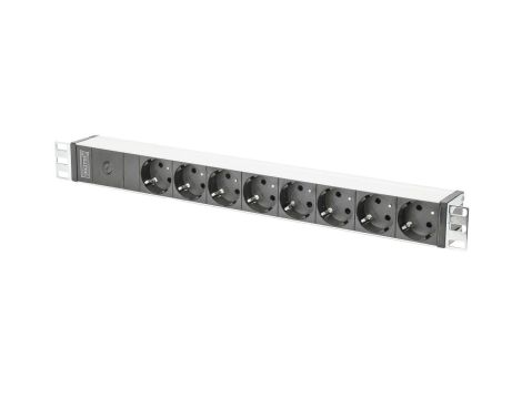 Listwa zasilająca PDU 19 Rack 8x gniazdo schuko 2m 1x wtyk C14 10A aluminiowa DN-95410