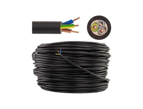 Kabel prądowy YKY 0,6/1kV 3x2,5 drut do ziemi Elektrokabel krążek 100m