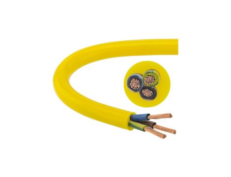 Przewód zasilający sterowniczy elastyczny PUR H07BQ-F 3x2,5 żółty Elektrokabel /50m/