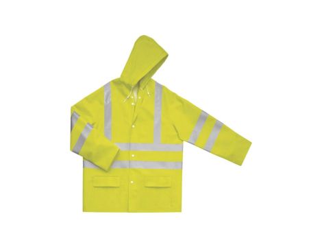 BLUZA OSTRZEGAWCZY PRZECIWDESZCZOWY Z POLIESTRU POWLEKANEGO ZEWNĘTRZNA PU