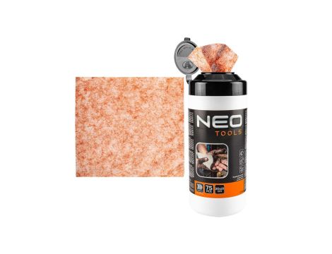 Chusteczki ze ścierniwem do mycia rąk oraz czyszczenia powierzchni i narzędzi z trudnych zabrudzeń, słoik 75szt. NEO