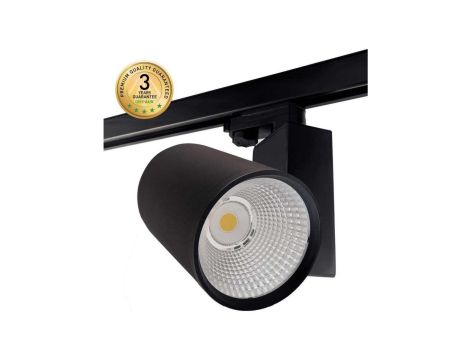 Projektor LED na szynę 30W 3100lm 3000K/ciepła IP20 z adapterem 3-fazowym czarna SPOTEO TRACK B 30W 45 WW GXTR107