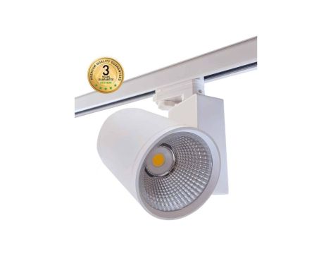 Projektor LED na szynę 40W 4100lm 3000K/ciepła IP20 z adapterem 3-fazowym biała SPOTEO TRACK W 40W 45 WW GXTR109
