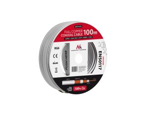 Kabel koncentryczny Maclean, Przewód antenowy satelitarny, RG61.02CU+4.8FPE+CU/P+32*0.12CU+6.8PVC, 100M, MCTV-472