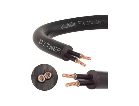 Przewód sterowniczy prądowy BiT 500 Black FR 300/500V 2x1 linka do ziemi Bitner /100m/