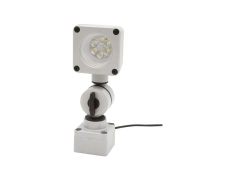 Głowica łącząca LED, 80x80mm, Światło białe, 9W, 5000K, Kabel 3pin 3m, IP67, Aluminium+Szkło , EB800105