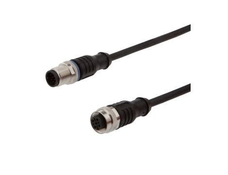 Kabel połączeniowy, 0,3 m, M12 żeński (gniazdo) 5-pinowy prosty, M12 męski (złącze) 12-pinowy prosty, VK03E211