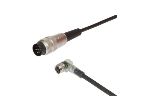Kabel połączeniowy, 1,5 m, M8 żeński (gniazdo) 3pin kątowy, Binder 680 męski (złącze) 7pin, VK15E187
