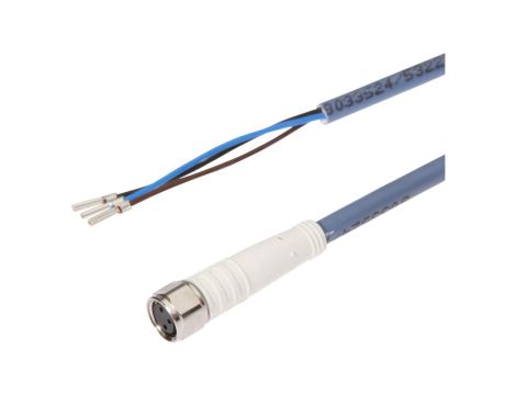 Kabel połączeniowy, 2m, M8 żeński (gniazdo) 3pin prosty, Końcówka wolna, 3x0,34mm, VK20L075