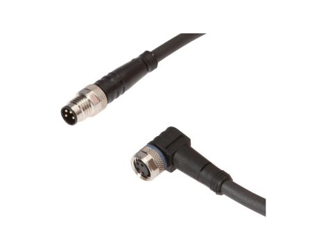 Kabel połączeniowy, 5m, M8 żeński (gniazdo) 4pin kątowy, M8 męski (złącze) 4pin prosty, VK500F71