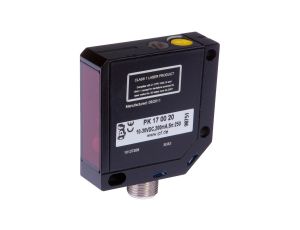 Laserowy czujnik kontrastu, 50x50x15mm, Sn: 0-250, 12-30V DC, 4-20mA, złącze M12 4pin, PK170020