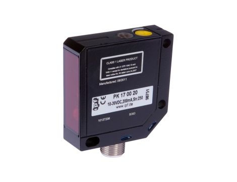 Laserowy czujnik kontrastu, 50x50x15mm, Sn: 0-250, 12-30V DC, 4-20mA, złącze M12 4pin, PK170020