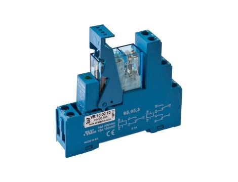 Przekaźnik kołyskowy z podstawą, 79x75x15mm, 1 zestyk przełączny, 16A, 24V DC, -40-70C, VR100010