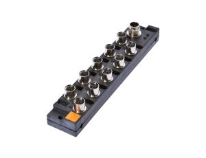 Rozdzielacz, 29x159x30mm, 10-30V DC, 10x M8 3pin, M12 12pin, IP67, PBT, z wyświetlaczem LED, 1,5A, VK001024