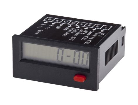 Licznik czasu, 0.01h...99999h, 24x51x48mm, System zasilania bateryjnego, 8 dekad, Dodawanie, CZ095402