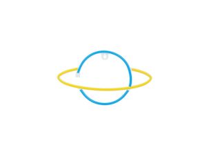 Neon LED SATURN żółty niebieski Bat + USB FLNE11 Forever Light