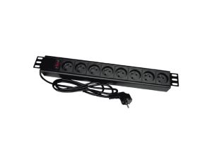 Listwa zasilająca rack 19 cali PDU gniazdo 8 x CEE 7/5 wtyk CEE 7/7 z wyłącznikiem, kabel 3m