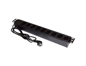 Listwa zasilająca rack 19 cali PDU gniazdo 9 x IEC320 C13 wtyk CEE 7/7