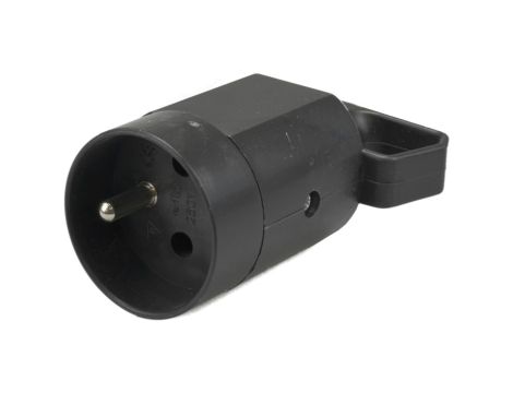 Gniazdo przenośne na kabel 2P+Z 16A czarne, uchwyt