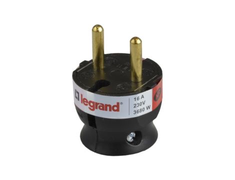 HELMO Wtyczka przenośna 2P 16A płaska czarna 50184